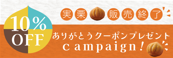 実栗ありがとう『10％OFFクーポンプレゼント』